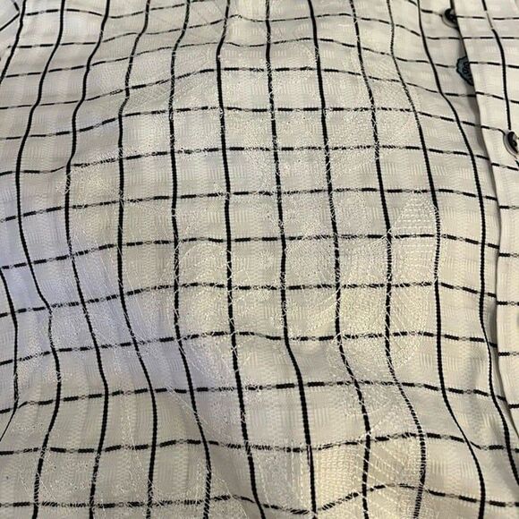 Robert Graham Full Chest Embroidery White Black Check Button Down size XXXL 3XL - Picture 6 of 12